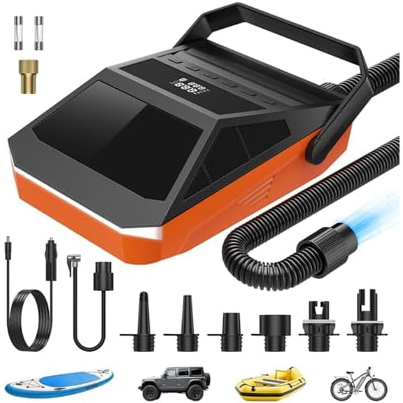 50PSI Paddle Board Pump Electric Portable, SUP Pump for Paddleboard Car Tire with Auto-Off & Deflation Function, 12V DC Car Connector for Stand Up Paddle Boards Kayaks Boats Mattresses Auto Tyre Bike