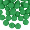 thumbnail image 1 of Uxcell 50 Pack 12mm Silicone Beads, Round Loose Rubber Bead for DIY Dark Green, 1 of 7