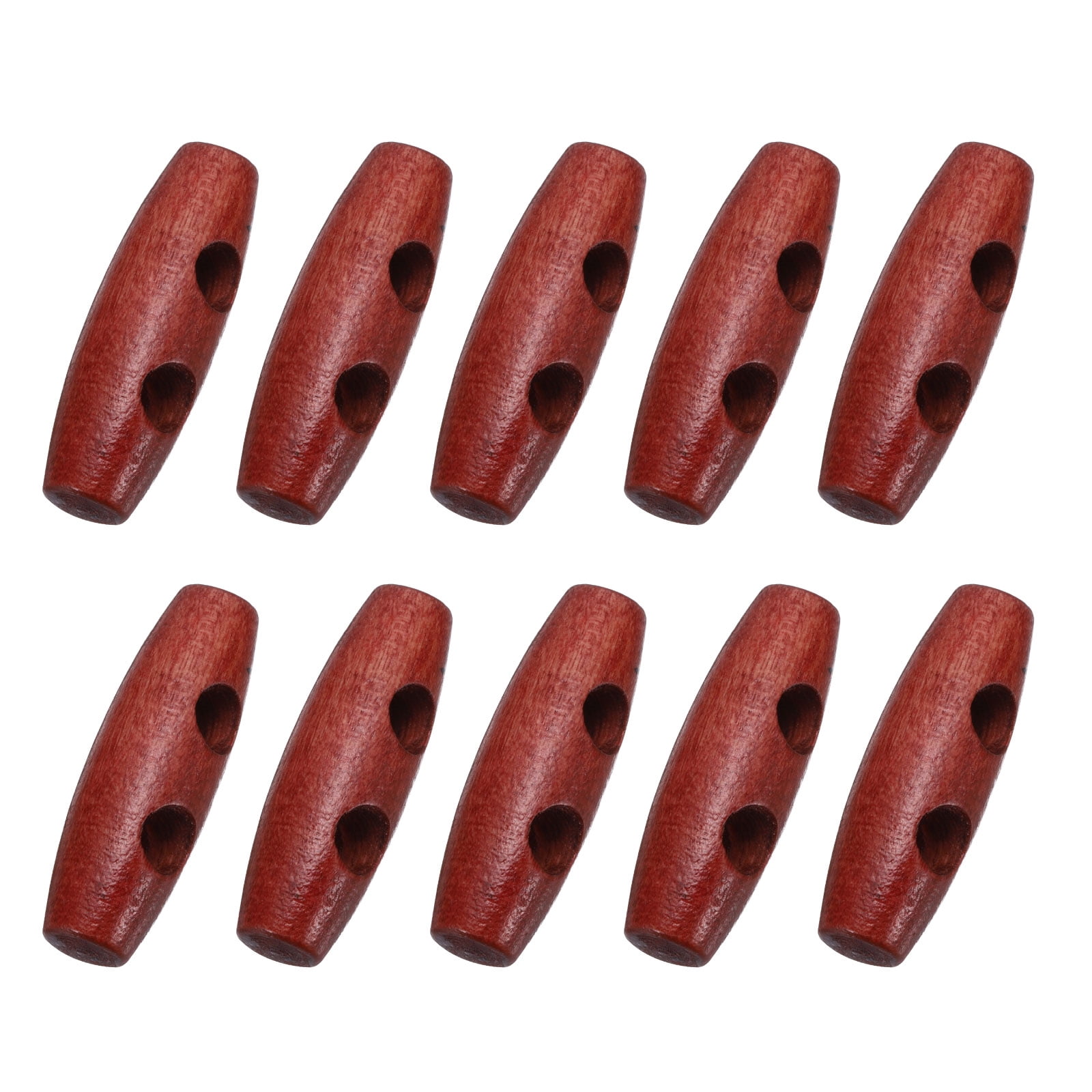 50Pack 30mm Wood Toggle Buttons Olive Shape Toggles 2 Holes for Sewing ...