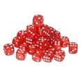 thumbnail image 1 of 50Pack 6 Sided Acrylic Dice, 16mm/0.63" Rounded Corner Translucent Colored D6 Game Dice for Theme Party Fun Table Board Games, Red, 1 of 6