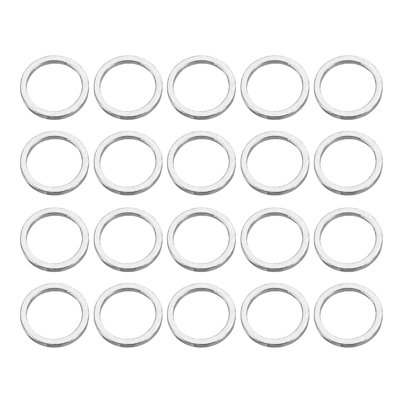 Interlinking 8 Rings 50Pack 8mm Brass Hollow Circle Bezel Round Linking Rings(Bright Silver ...