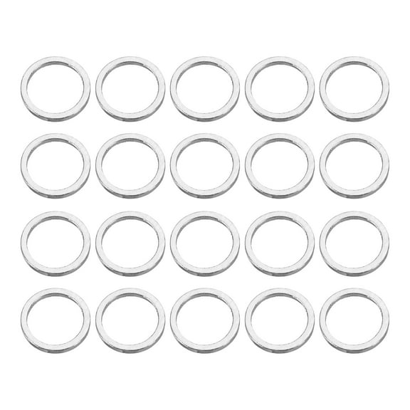 50Pack 8mm Brass Hollow Circle Bezel Round Linking Rings(Bright Silver)