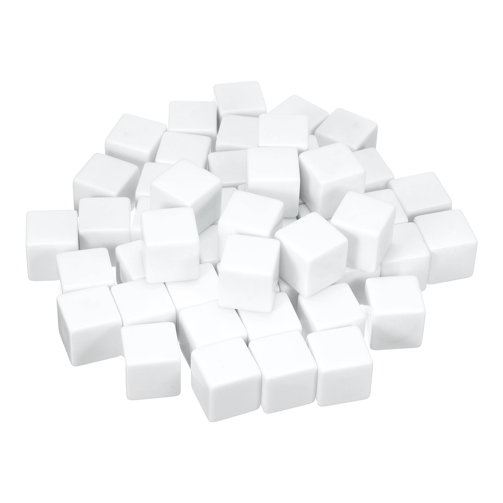 50Pack Acrylic Blank Dice, 25mm/0.98" Acrylic Six Sided Blank White Dice Blocks with Smoothed Surface for Board Games Party Fun