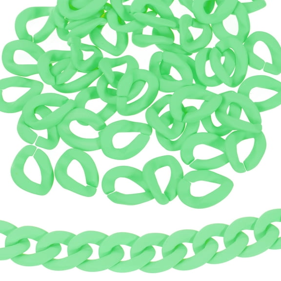 50Pack Acrylic Linking Chain Rings, 23mm Plastic C-Clips for DIY, Light Green