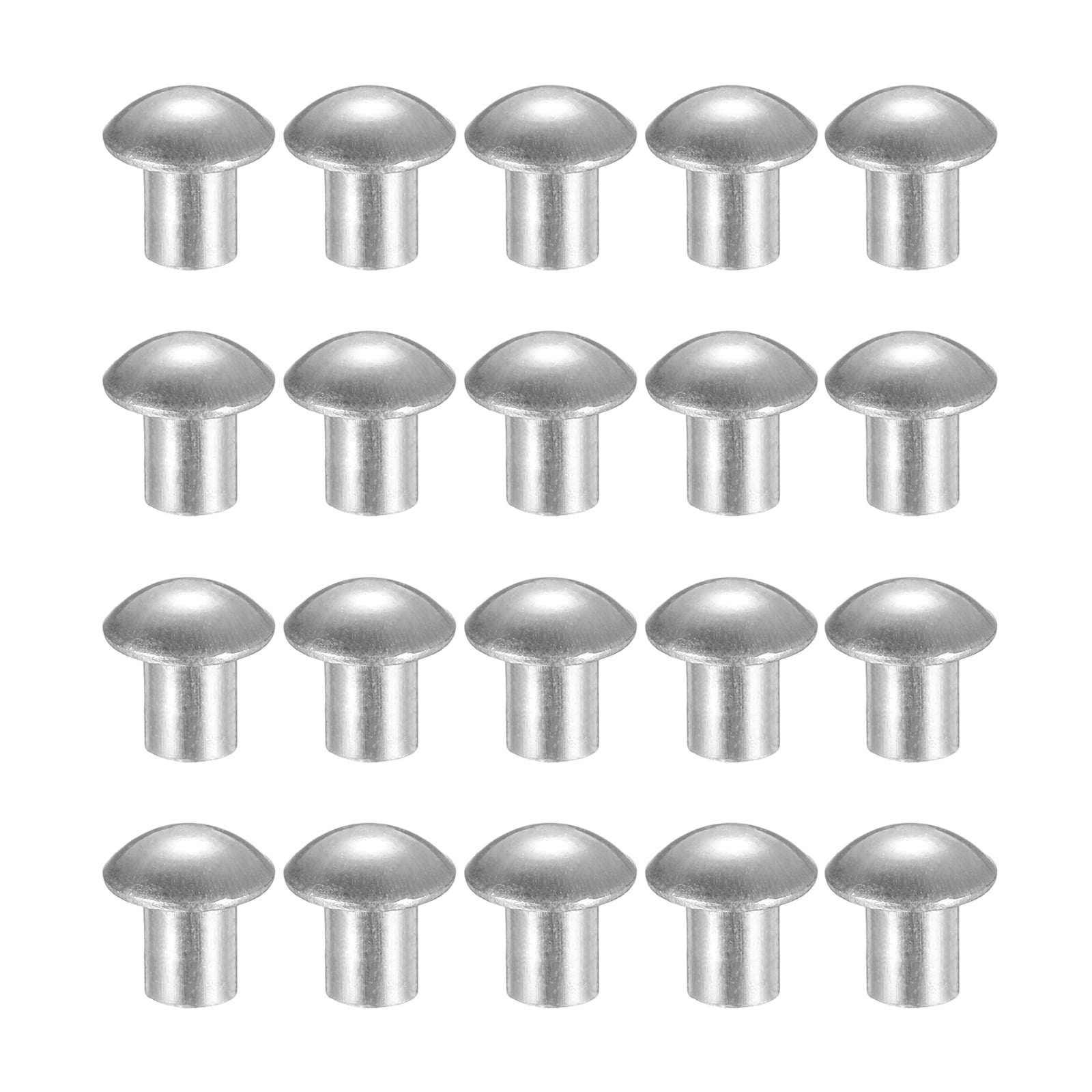 50Pack Brazier Head Rivets, M5 x 6mm Aluminum Solid Rivets, Silver Tone ...
