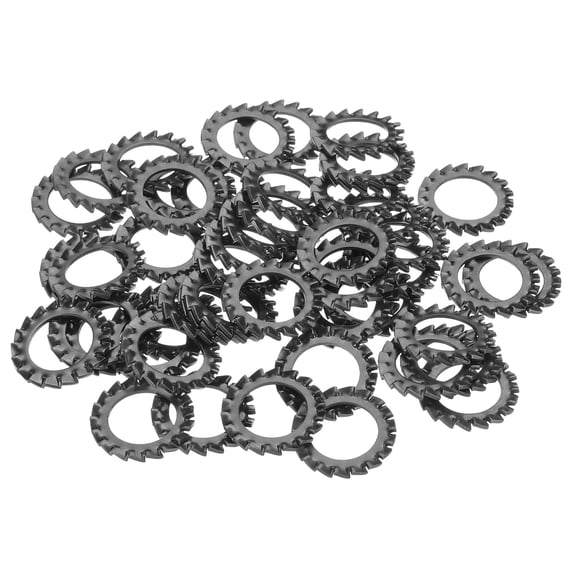 50Pack External Tooth Lock Washer M16 Carbon Steel Serrated Locking Washer Black