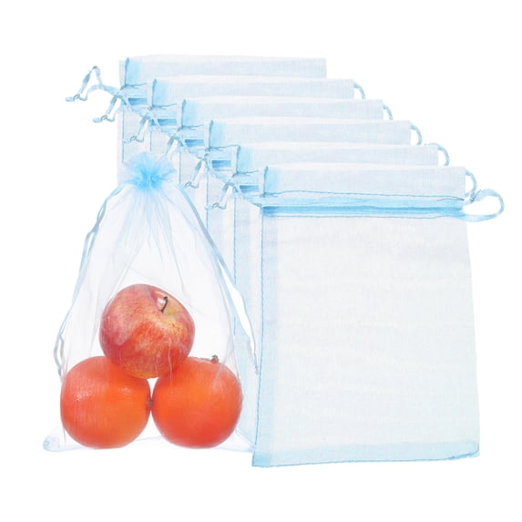 50Pack Fruit Protection Bags, 5.9x3.9inch Netting Cover Bag, Sky Blue