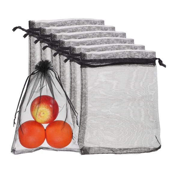 50Pack Fruit Protection Bags, 7.9x5.9inch Netting Cover Bag, Black