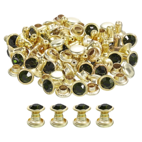 50Pack Gold Gray 6mm/0.24" Leathercraft Rivets for DIY Leather Craft Making