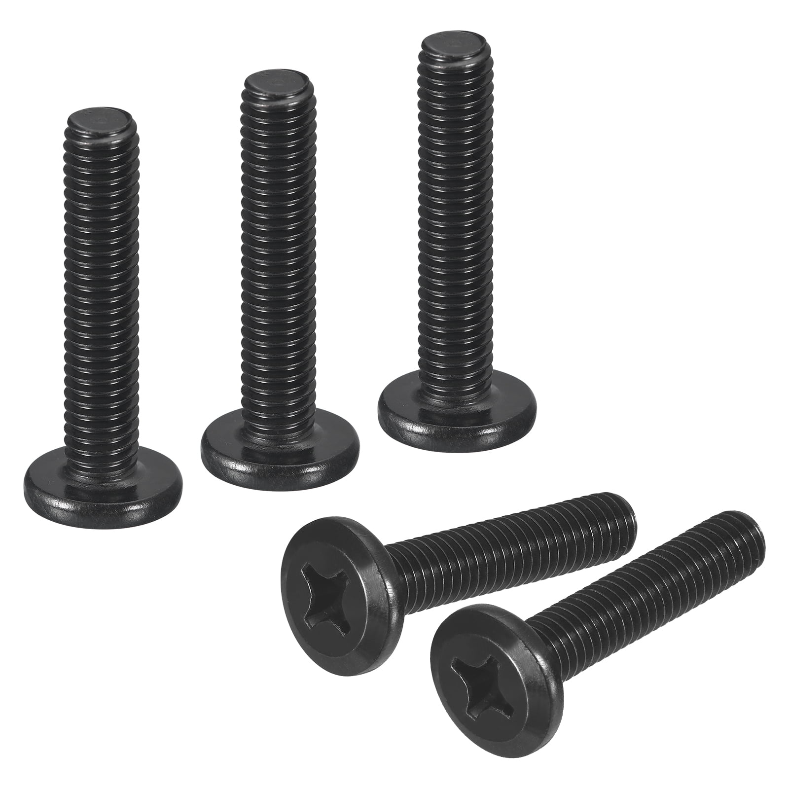 50Pack M6-1.0 x 30mm Flat Round Head Machine Screws, Phillips Drive Fastener