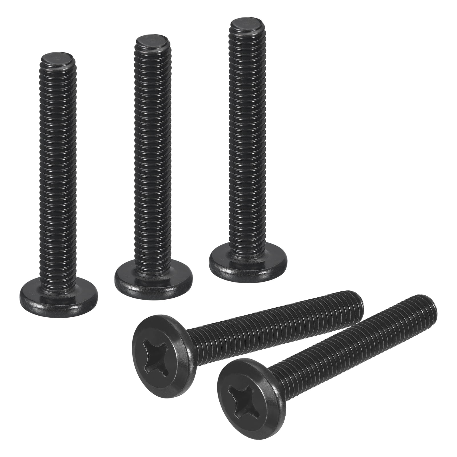 50Pack M6-1.0 x 40mm Flat Round Head Machine Screws, Phillips Drive Fastener