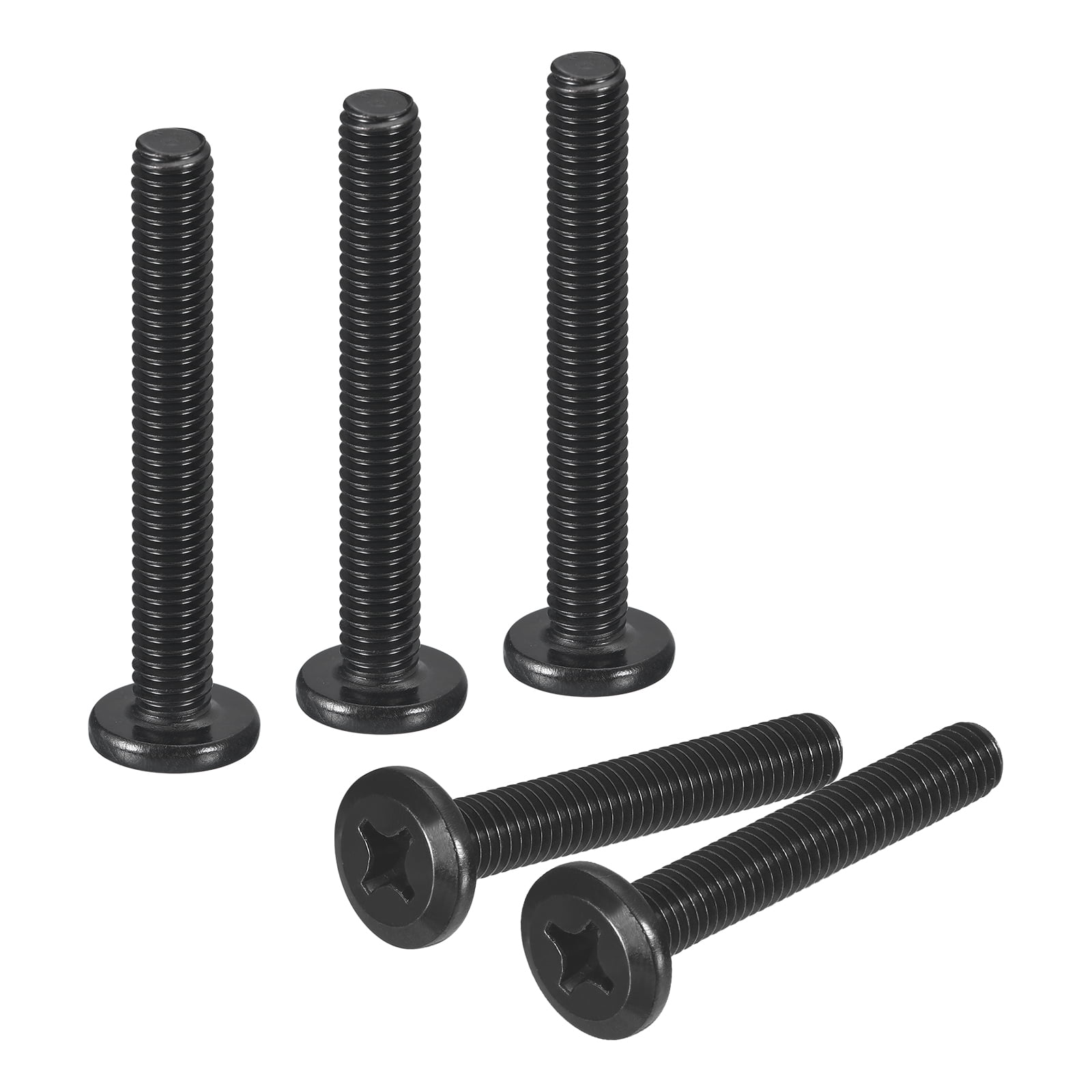 50Pack M6-1.0 x 45mm Flat Round Head Machine Screws, Phillips Drive Fastener