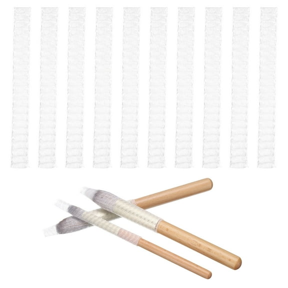 50Pack Makeup Brush Protector, 9cm PE Plastic Mesh Sleeve Cover, Clear