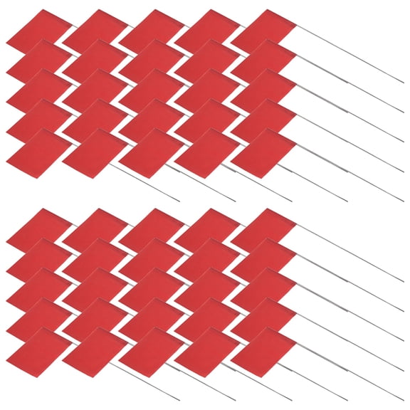 50Pack Marking Flags, Red Yard Flags 15x4x5Inch, Marker Flags, Lawn Flags Markers, Irrigation Flags, Landscape Flags
