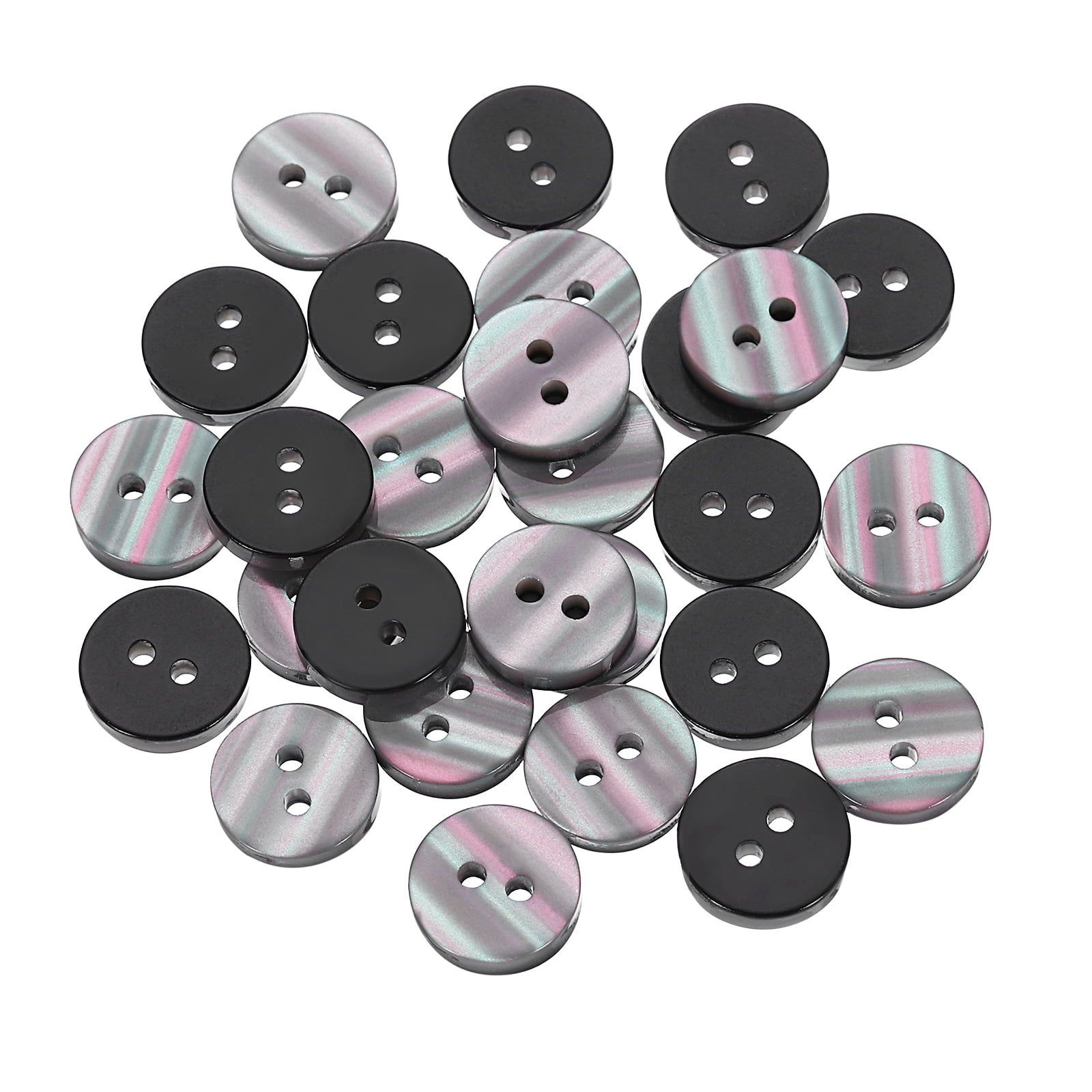 50Pack Natural Shell Button, 2 Hole 10mm Pearlescent Button for Shirt ...