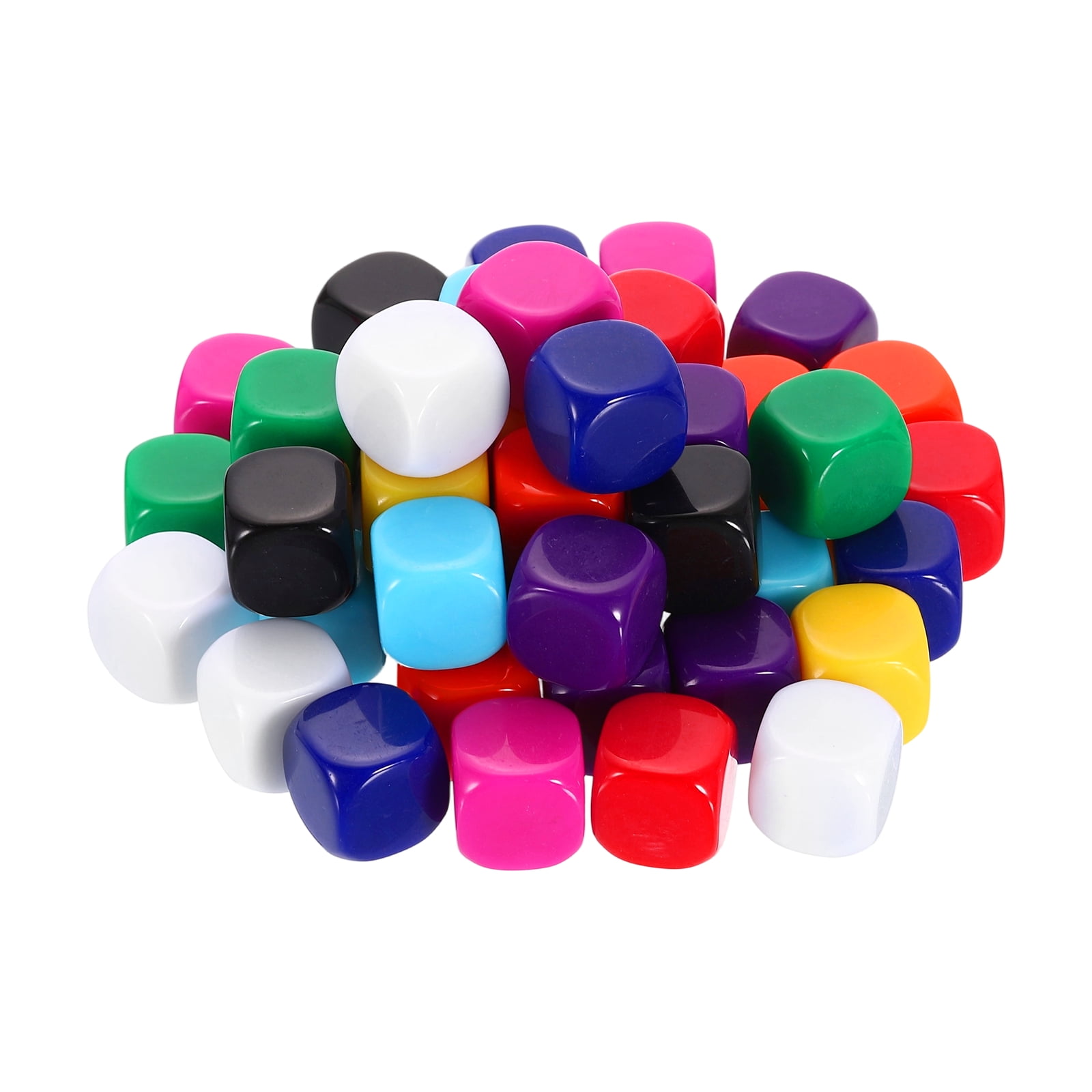 50Pack Rounded Blank Six Sided Dice 20mm/0.8inch Acrylic Dice, 10 Colors