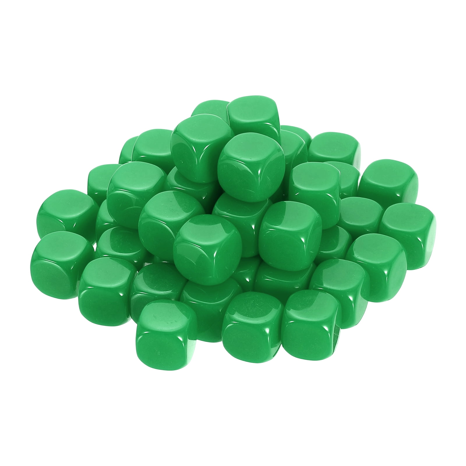 50Pack Rounded Blank Six Sided Dice 20mm/0.8inch Acrylic Dice, Green