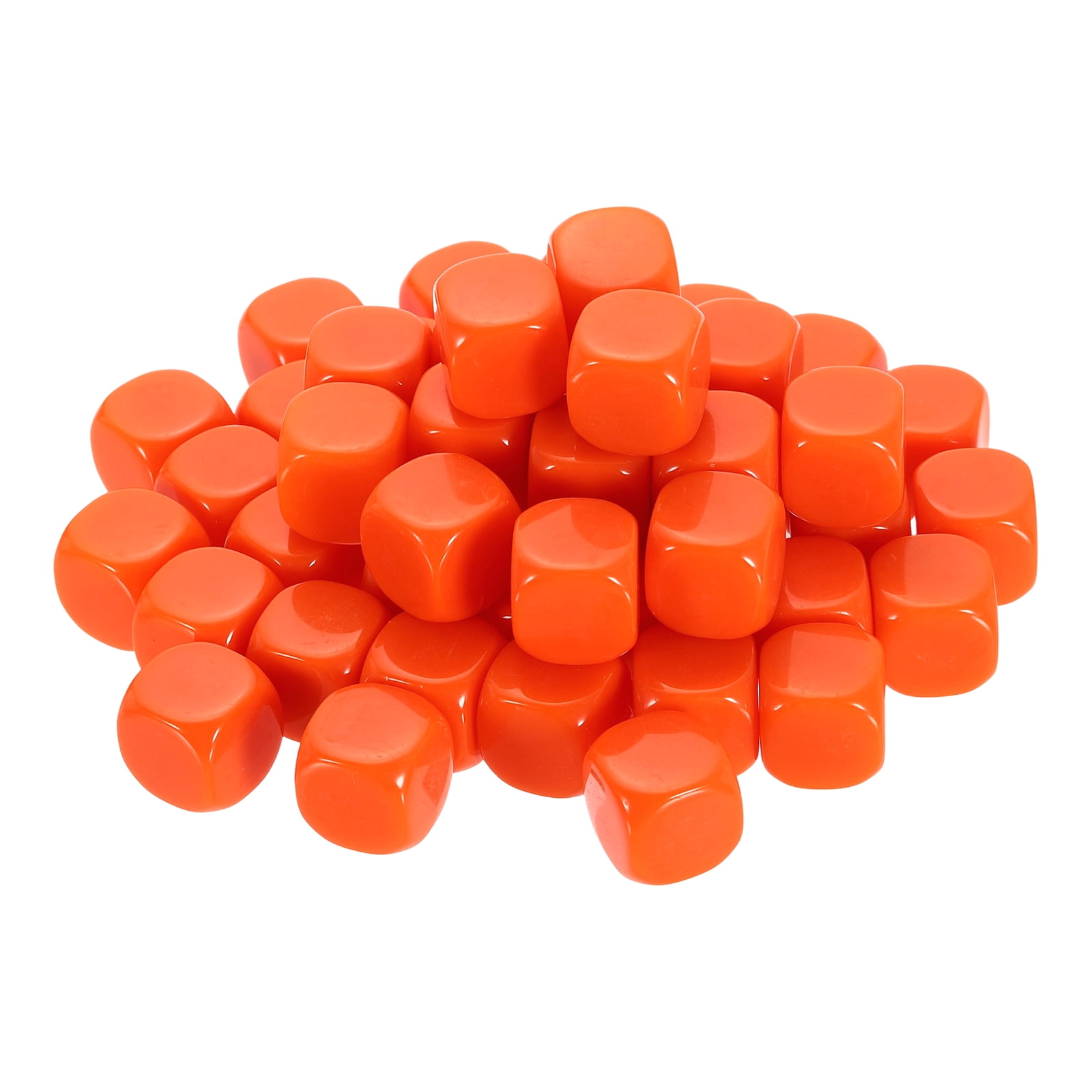 50Pack Rounded Blank Six Sided Dice 20mm/0.8inch Acrylic Dice, Orange