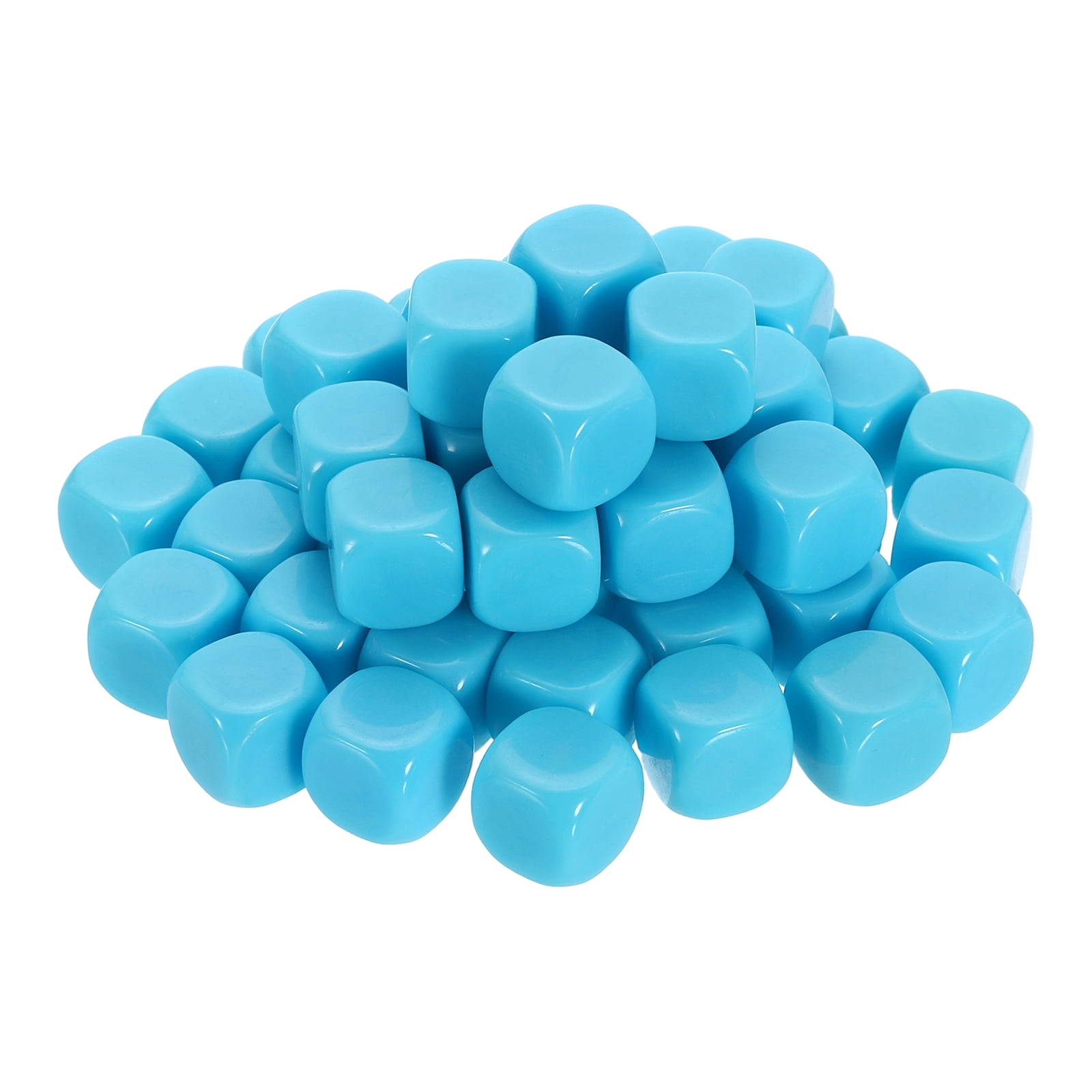 50Pack Rounded Blank Six Sided Dice 20mm/0.8inch Acrylic Dice, Sky Blue