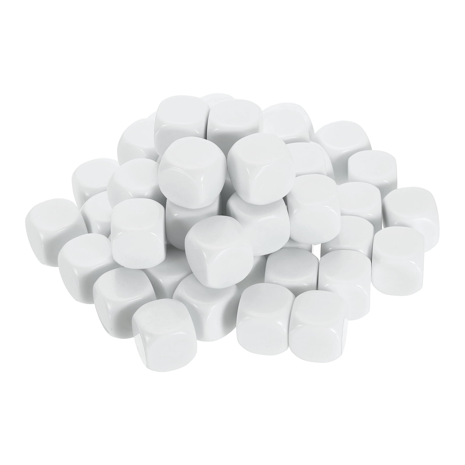 50Pack Rounded Blank Six Sided Dice 20mm/0.8inch Acrylic Dice, White