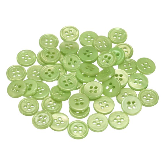 50Pack Shell Buttons, 11.5mm Mother of Pearl Sewing Buttons, Grass Green