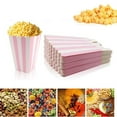 thumbnail image 1 of 50Pack of Cardboard Popcorn Container,2.8x2x4.5In Disposable Snack Bags,QZS Pink Stripe Pattern Decorative Container for Cookies,Candies, 1 of 6
