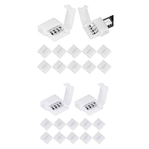 50Packs 4-Pin RGB LED Light Strip Connectors 10mm & 50Packs 4-Pin RGB LED Light Strip Connectors 8mm