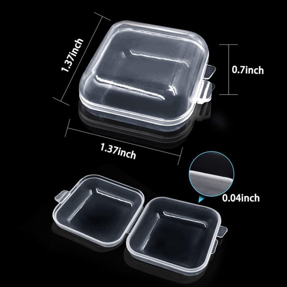 50Packs Small Clear Plastic Storage Containers,Mixed Empty Mini, Case with Lids for Small Items and Other Craft Projects