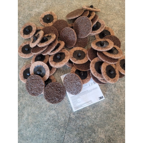 50Pc 3M 07480 2" Course Roloc Scotch Pads Roloc Surface Sanding Disc USA BROWN