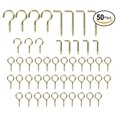 thumbnail image 1 of 50Pc Assorted Cup Hooks & Square Bend Screw Kit Picture Wall Art Clock Hardware Hanging, 1 of 1