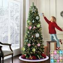 50Pc Christmas Ball Ornaments, Pink Plastic Decorationations, Hanging Tree Baubles, Easy Hang Design, Home Holiday Decoration