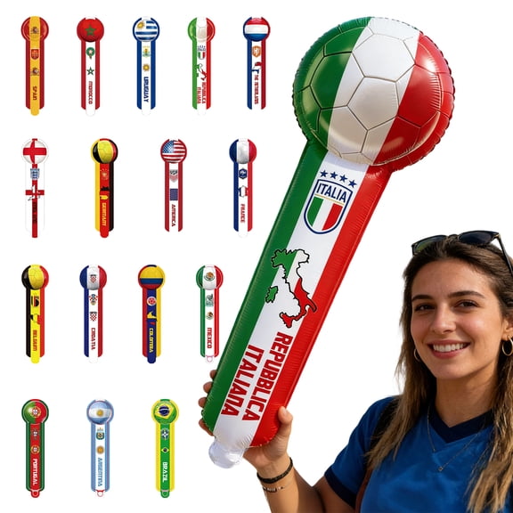 50Pc Inflatable Cheer Sticks With National Flag Colors, Perfect For Sports Events Parties And Gatherings, Lightweight And Reusable Design