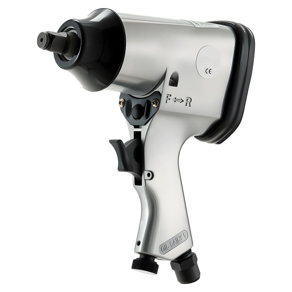 50Pc Pneumatic Tool Set, 1/2" Impact Wrench, 3/8" Wrench, 4500 BPM Air Hammer, hair dryer, Case for Auto & Home DIY