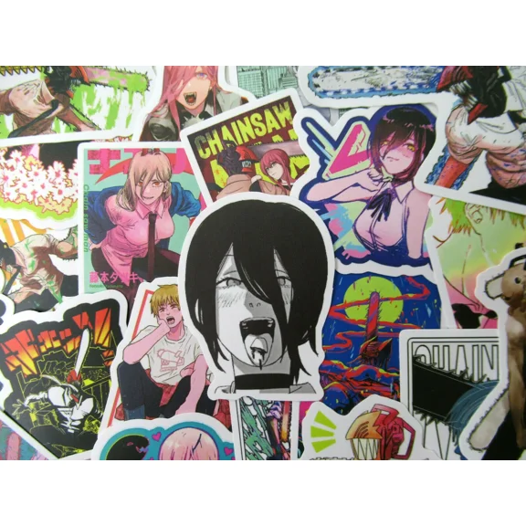 50Pc Random Chainsaw Man Manga Anime Phone Laptop Water Bottle Sticker Pack