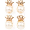 thumbnail image 1 of 50Pc Resin Imitation Pearl Pendant Round Charm with Alloy Bails for Jewelry Making White 50pcs, 1 of 2