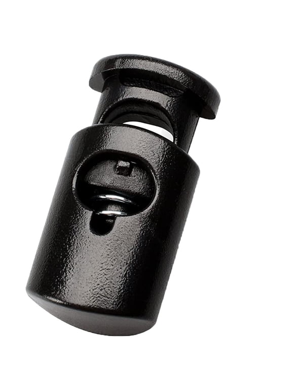 50Pc Spring Cord Lock End Stopper,Fastener Slider Toggles Clip,Single Hole Plastic for Drawstrings Lanyard Paracord Elastic Bungee Shock Cord Rope Shoe Lace Tie Locks Shoelace Lace Lock(Z1-Black)