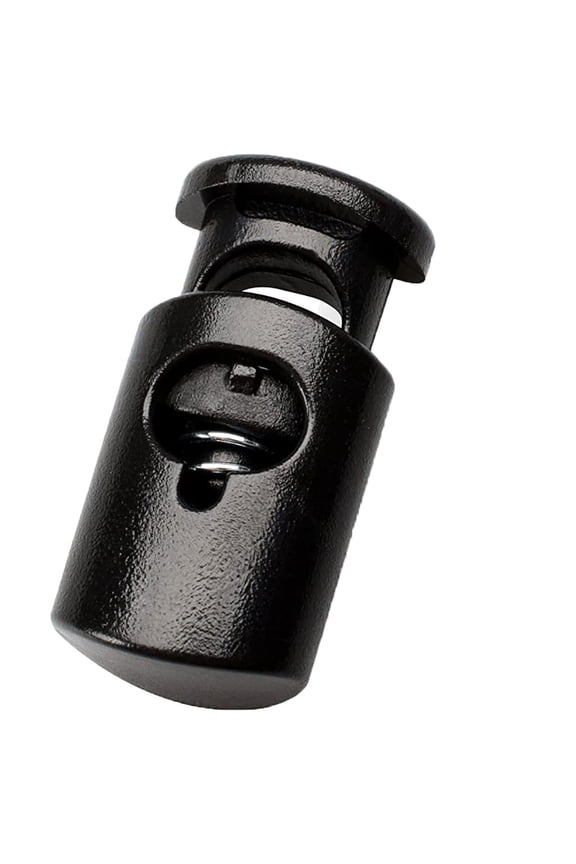 50Pc Spring Cord Lock End Stopper,Fastener Slider Toggles Clip,Single Hole Plastic for Drawstrings Lanyard Paracord Elastic Bungee Shock Cord Rope Shoe Lace Tie Locks Shoelace Lace Lock(Z1-Black)