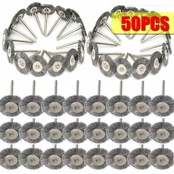 50Pc Stainless Steel Wire Brush For Dremel Rotary Tool Die Grinder Removal Wheel