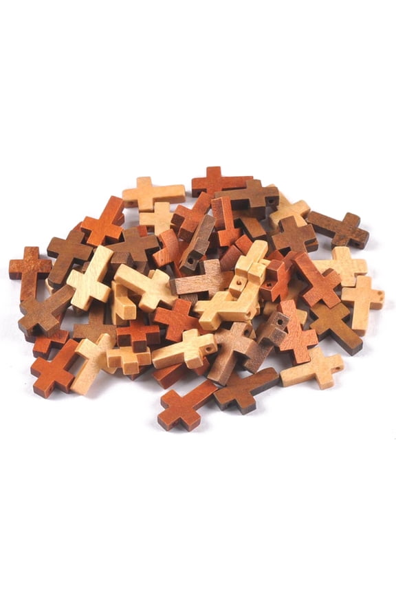 50Pc Wood Handheld Cross Hand Held Palm Cross Prayer Cross Comfort DIY Accessory
