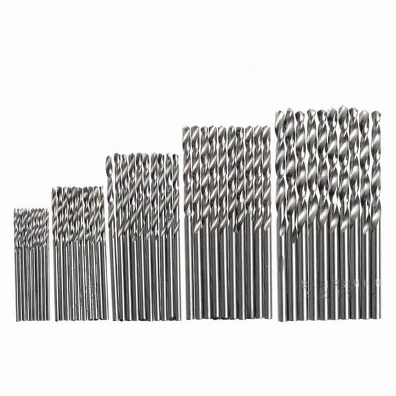 50Pcs 1/1.5/2/2.5/3mm High Speed Steel for Titanium Plated Twist Drill Bit Set T