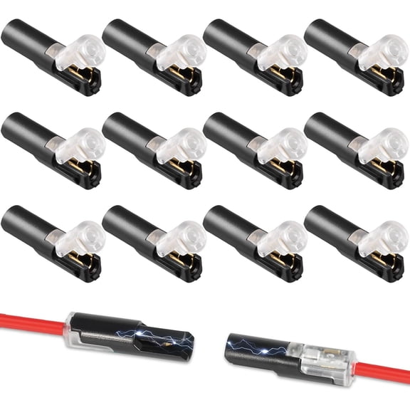 50Pcs 1 Pin Low Voltage Wire Plug-in Connector, 1 Wire Quick Disconnect Electrical Connectors with Locking Buckle, No Wire tripping Solderless for Automotive, LED Lights, DIY Projects