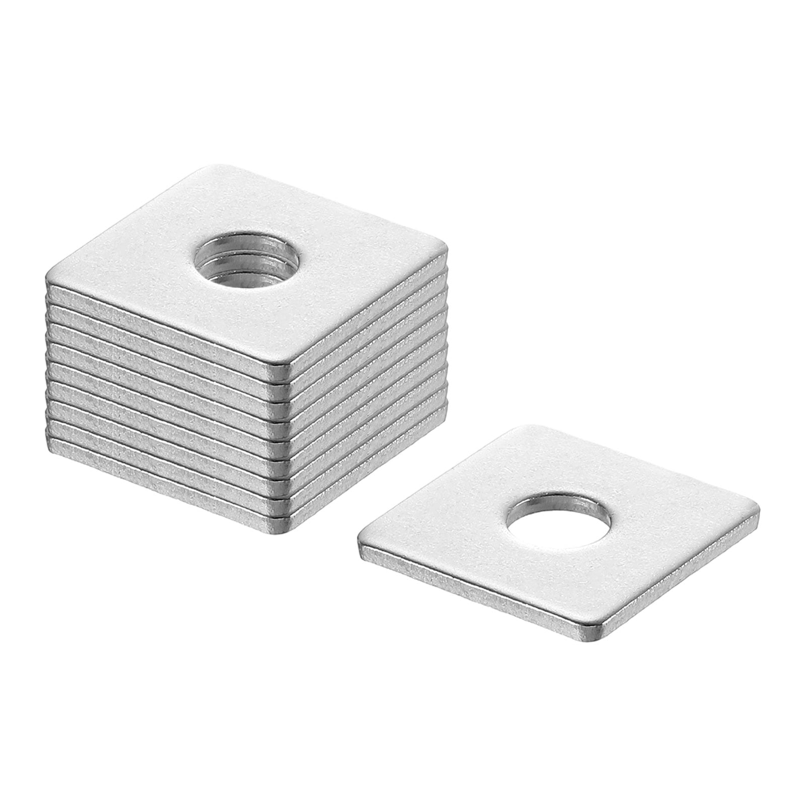 Uxcell 50 Pcs 1" Square Plate Washer for 5/16" Bolt 201 Stainless Steel Flat Bearing Plate 0.08" Thick