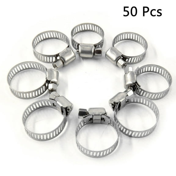 50Pcs 1 inch Pinch Clamps Rings Stainless Steel Crimp Pinch Fitting Tubing