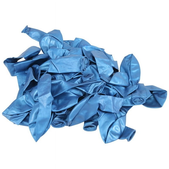 50Pcs 10 Inch Metallic Latex Balloons Thick Chrome Glossy Metal Pearl Balloon Globos for Party Decor - Blue