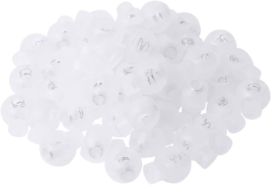 50Pcs/100Pcs Plastic Cord Lock Round Ball Spring Toggle Stopper ...