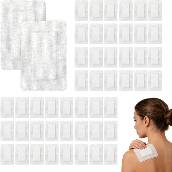 50Pcs 10X15cm Adhesive Wound Dressings, Breathable Large Plasters for Wounds, Hypoallergenic Sterile Dressings for Wounds Cuts and Grazes, Diabetic Leg Ulcers, Venous Leg Ulcers