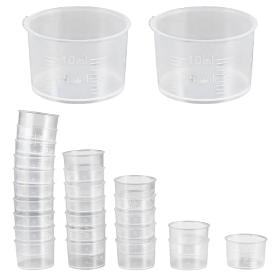50Pcs 10ml Measurement Cup With Scale Markings Shatterproof Graduated Beakers For Classroom and Labs Experiment