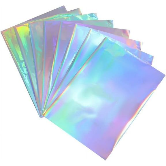 50Pcs 11.4" x 8.4" Silver Transfer Hot Foil Paper Laser Toner Reactive Foil Metallic Arts Cardstock Mirror Decorative Foil Sheet for Printer Scrapbooking Embossing Heat Transfer DIY Crafts Colorful