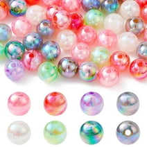 50Pcs 15mm Imitation Jelly AB Color Transparent Acrylic Round Bubblegum Beads for Jewelry Making