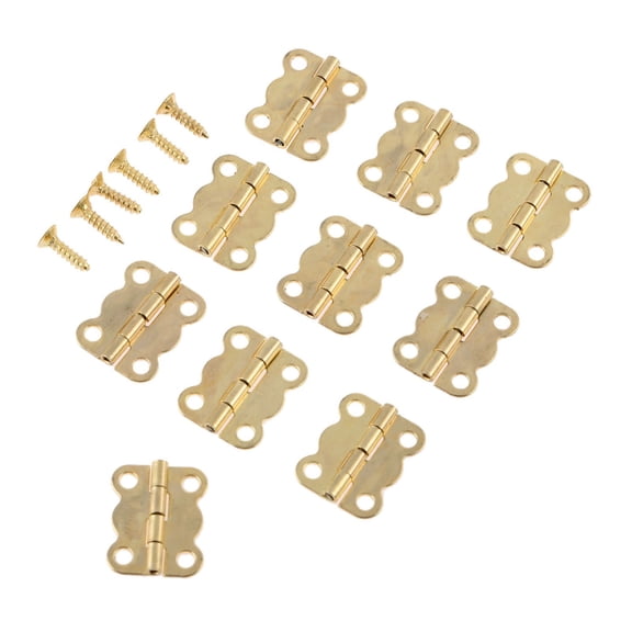50Pcs 16*13mm Gold Cabinet Hinges Furniture Accessories Jewelry Boxes Small Hinge Furniture Fittings for Cupboard with Screws